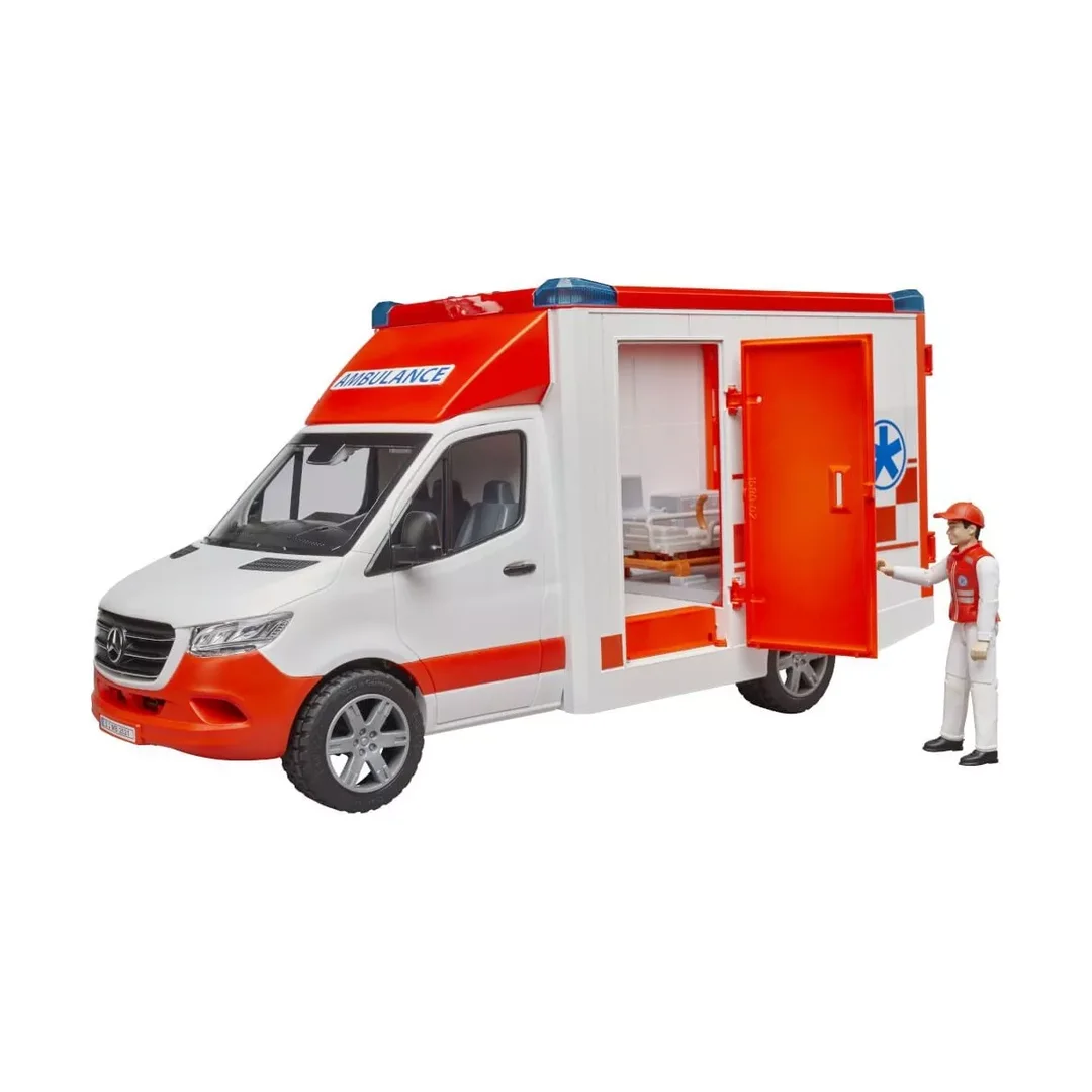 Bruder 02676 MB Sprinter Ambulanz mit Fahrer und Light + Sound Modul