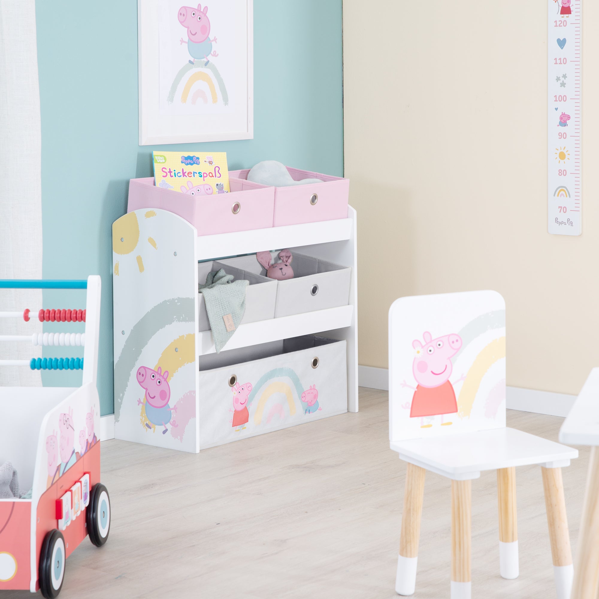 Roba 450159PP1 Spielregal Peppa Pig weiß – Spielmöbel - Bild 4 Roba 450159PP1 Spielregal Peppa Pig weiß – Spielmöbel - Produktbild 4