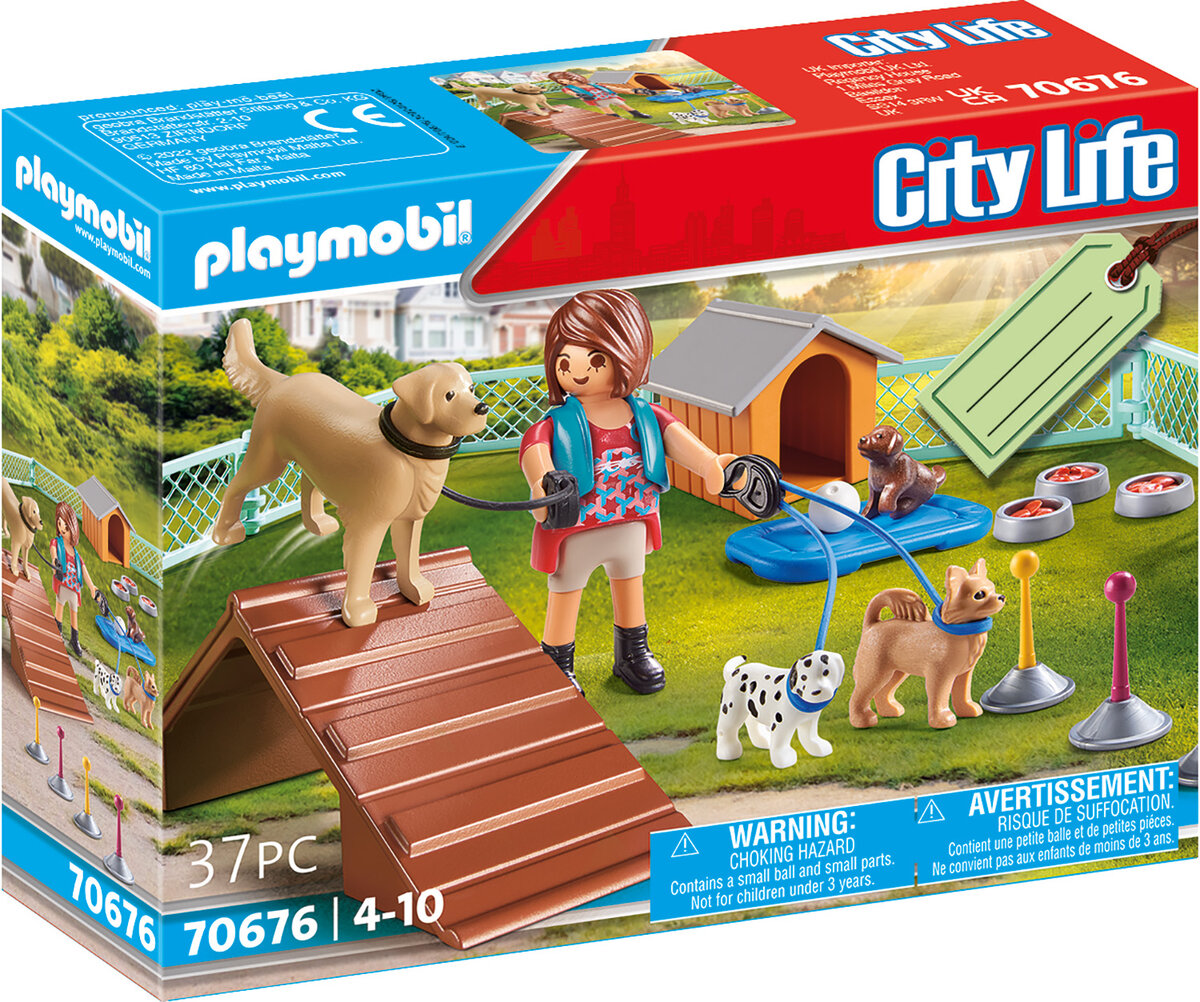 PLAYMOBIL 70676 Geschenkset "Hundetrainerin" Hund, Person, Spielbereich, Spielzeug, Drinnen