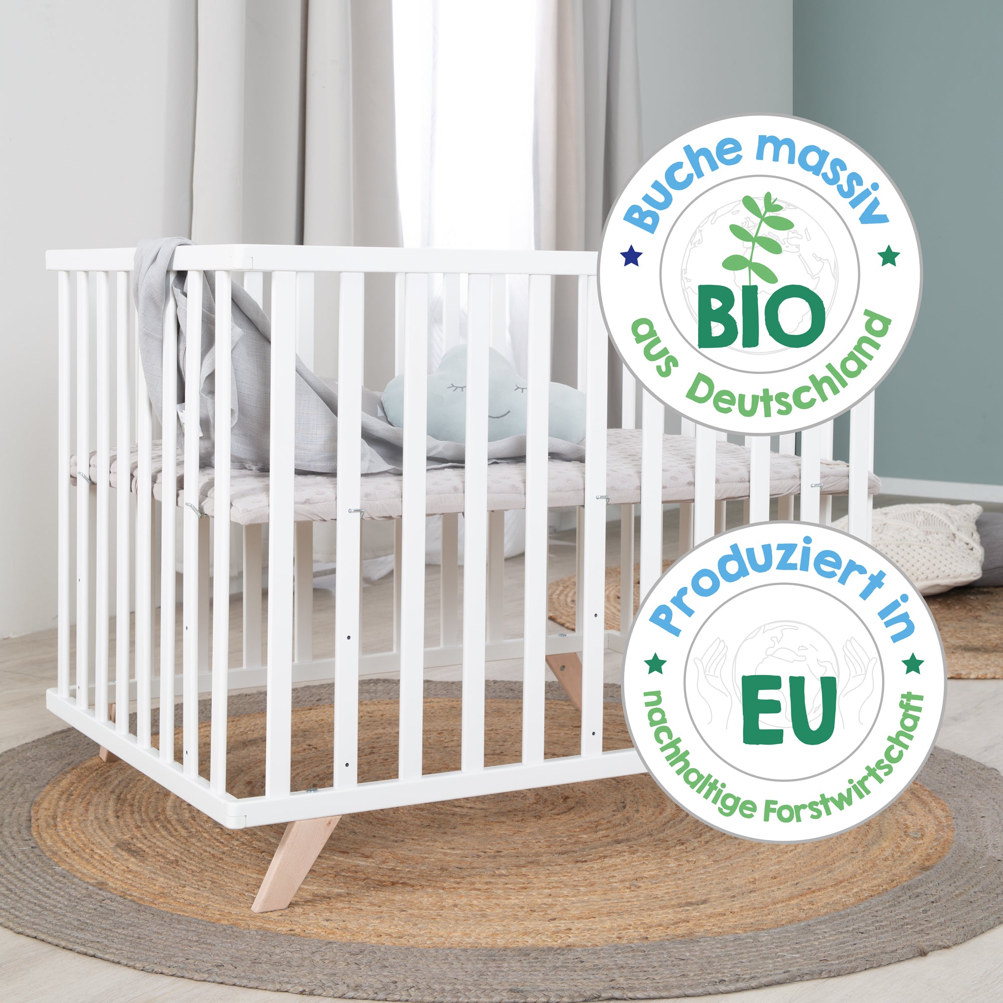 Roba 0242ANG227 Laufgitter 75x100 cm +Füße grau anthrazit - Produktbild 7