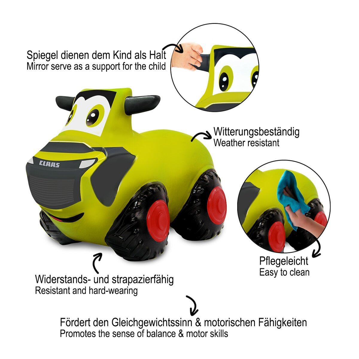 JAMARA Claas Hüpftraktor HoppyDoo mit Pumpe ab 12 Monaten