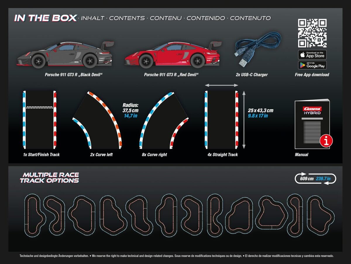 Carrera HYBRID Racing Set Devil Drivers (App-gesteuert) 50050002 Sprach, Rad, Coupé, Leichtmetallfelge, QR Code