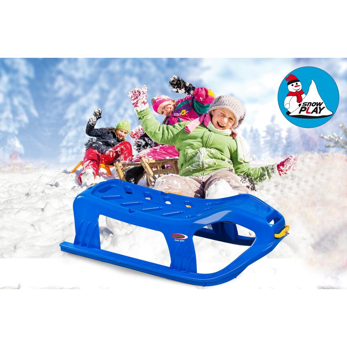 JAMARA Snow Play Schlitten Snow-Star 90cm blau ab 3 Jahren