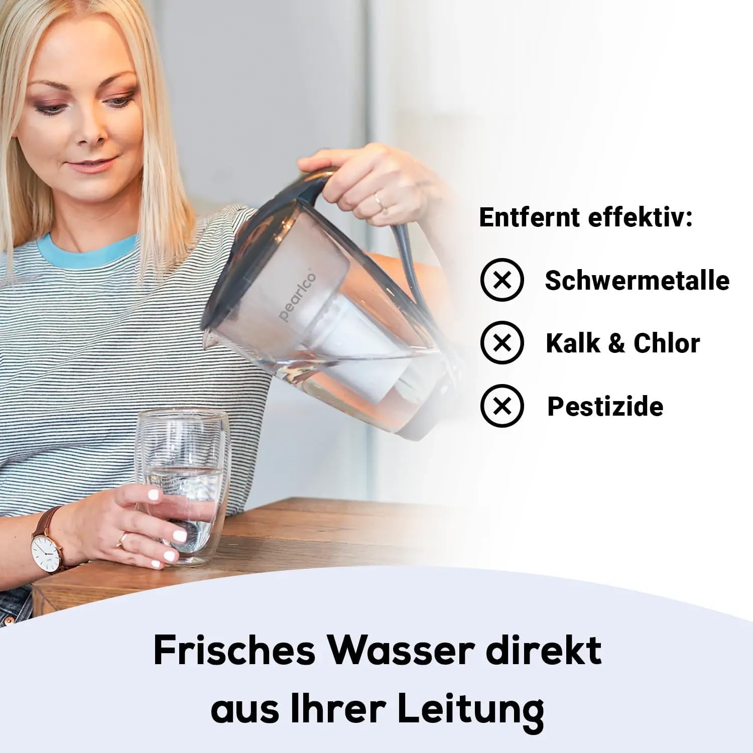 PEARLCO 283003 Wasserfilter Blau inkl. 1 Classic Filterkartusche – kompatibel mit Brita Classic PEARLCO 283003 Wasserfilter Blau inkl. 1 Classic Filterkartusche – kompatibel mit Brita Classic