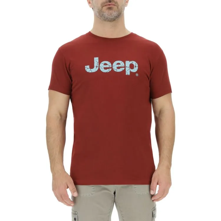 JEEP Herren T-Shirt O103354BO - Bordeaux mit großem Logo-Print JEEP Herren T-Shirt O103354BO - Bordeaux mit großem Logo-Print