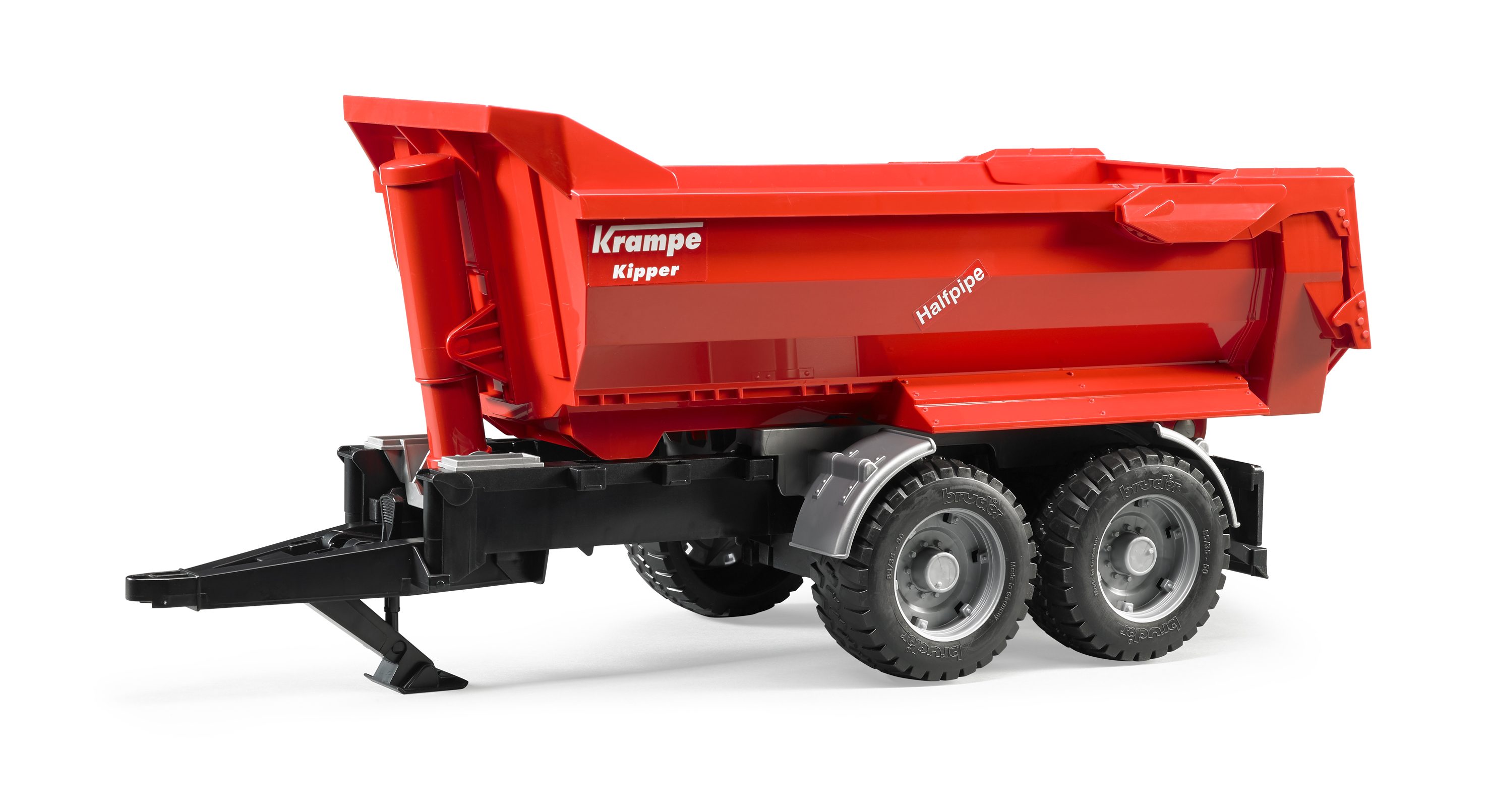 BRUDER 02225 - Krampe Tandem-Halfpipe-Kippanhänger