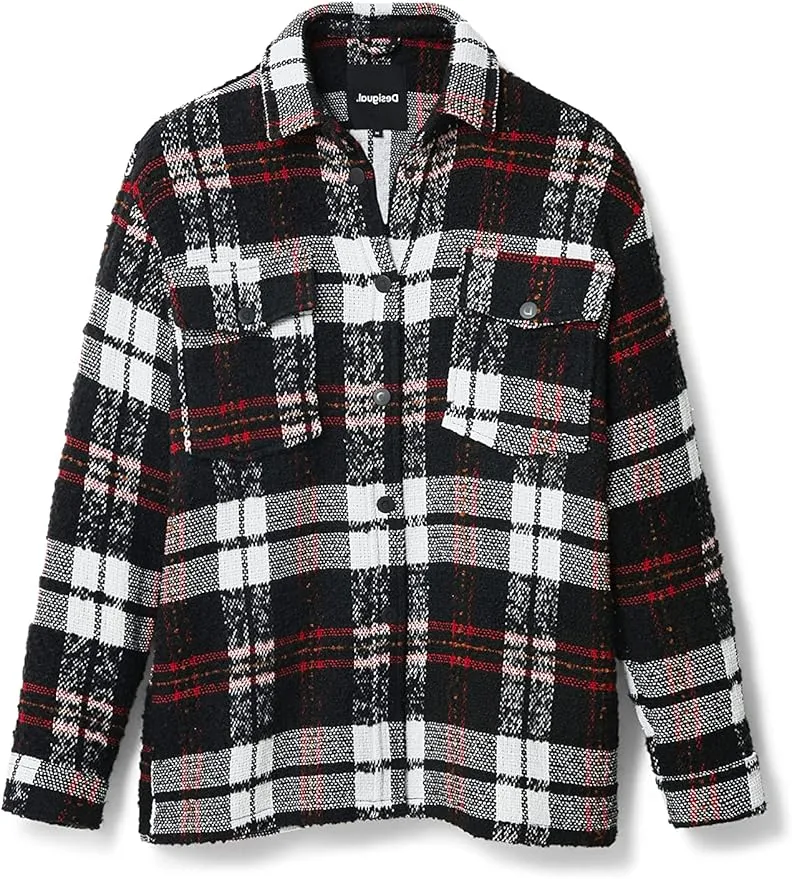 Desigual Damen Jacke - Kariert, Schwarz-Weiß-Rot 22WWEW872000 GR. M