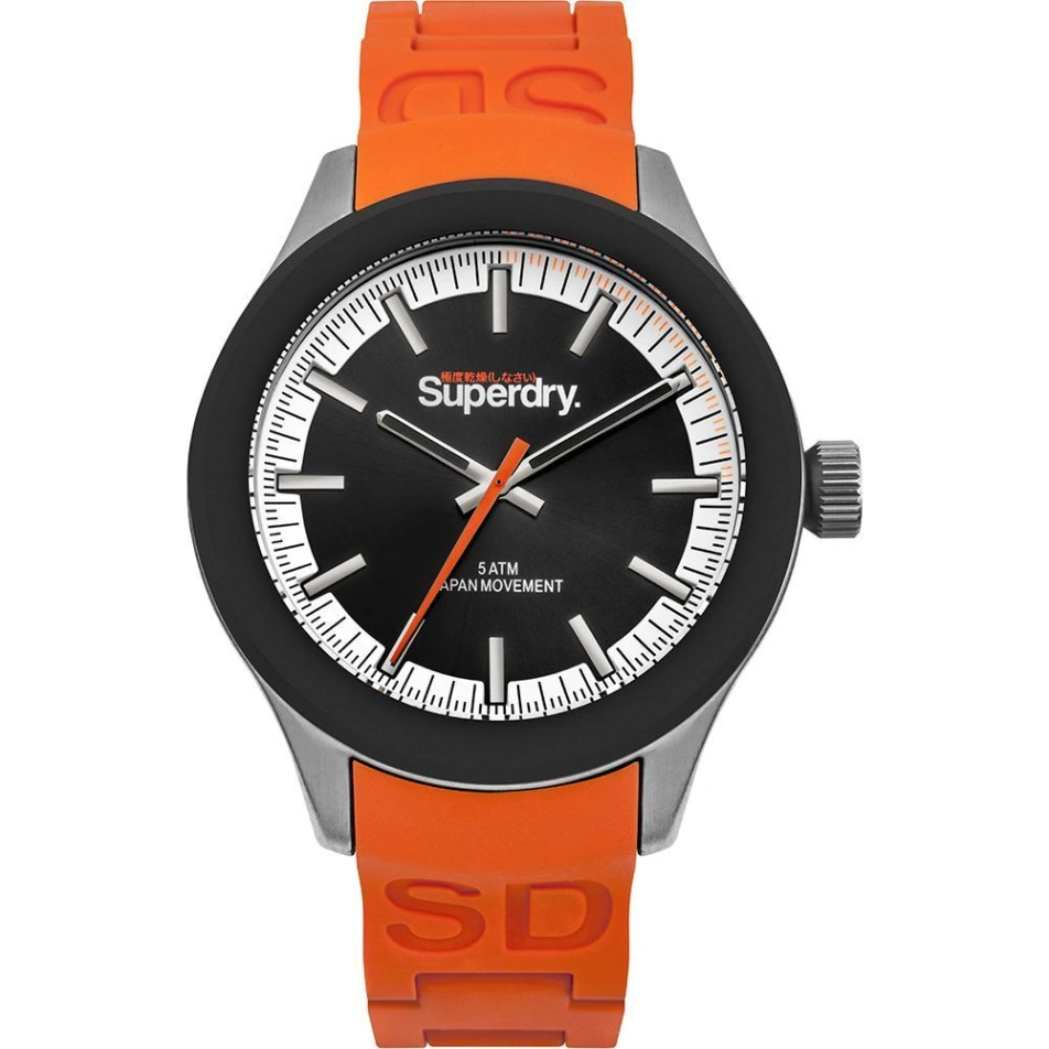 Superdry SYG211O „Scuba Track & Field“ - Herren-Analoguhr, 39 mm, Schwarz