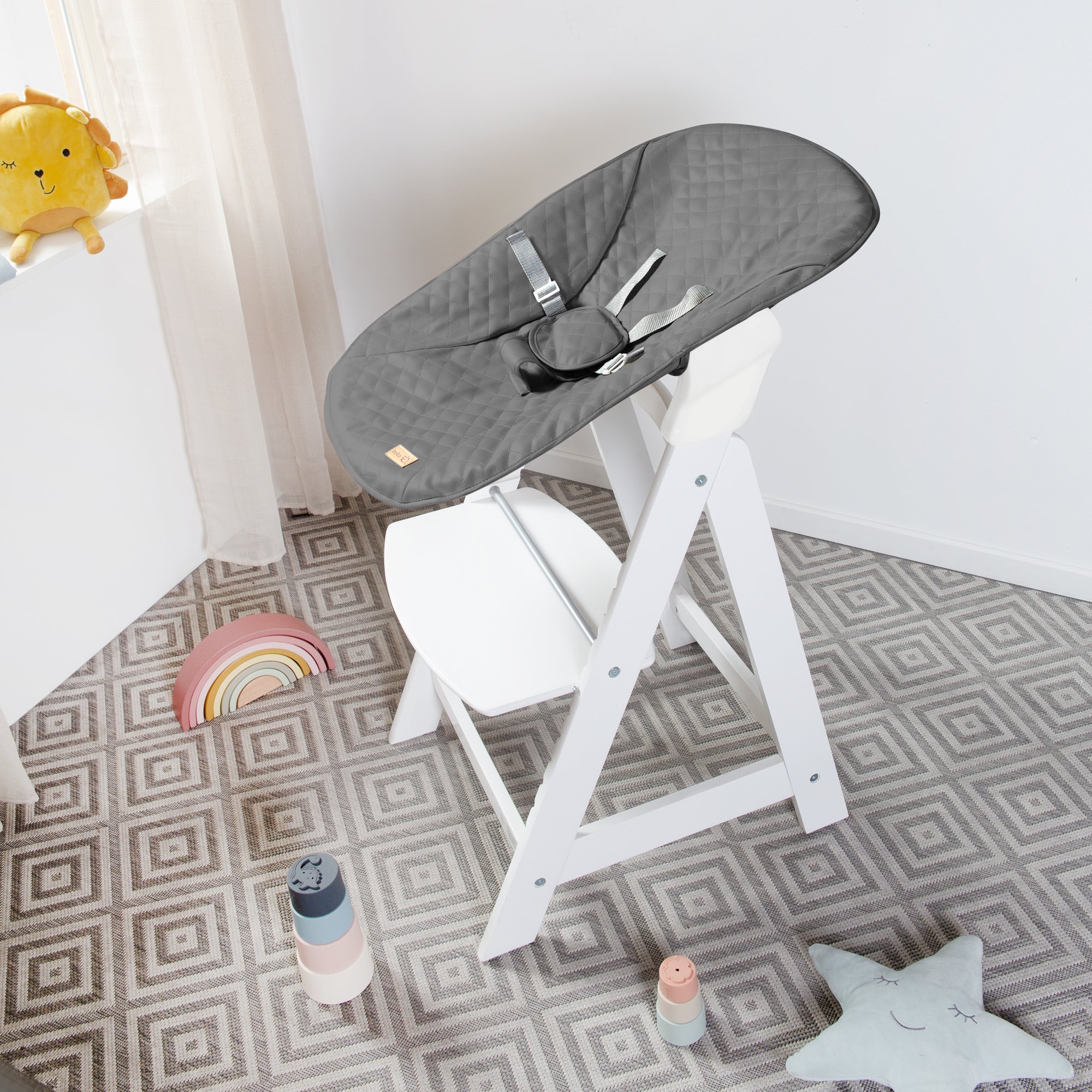 Roba 75064WEL246 Treppenhochstuhl, Set 2in1 Stone weiß - Produktbild 2