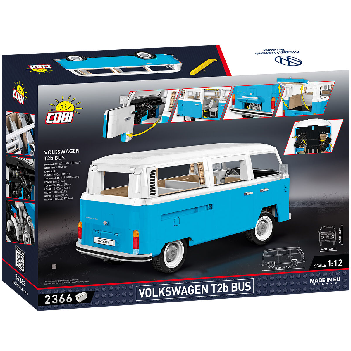COBI 24362 - VW Transporter T2B BUS SCALE 1:12 - Bild 2 COBI 24362 - VW Transporter T2B BUS SCALE 1:12 - Bild 2