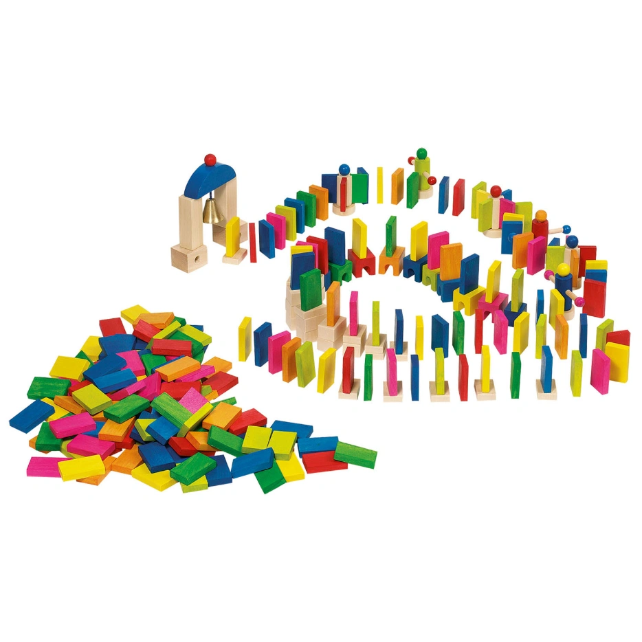 goki Domino-Spielset aus Holz - 247 Teile, mit Drehkreuz & Klingel, ab 5 Jahren goki Domino-Spielset aus Holz - 247 Teile, mit Drehkreuz & Klingel, ab 5 Jahren