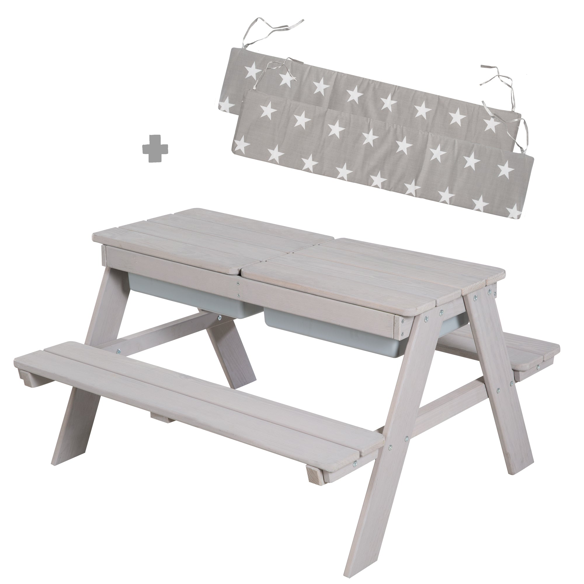 Roba 456002GAV190 Kindersitzgarnitur & Matschtisch grau – Outdoor + - Bild 1 Roba 456002GAV190 Kindersitzgarnitur & Matschtisch grau – Outdoor + - grau - Outdoor + - Produktbild 1