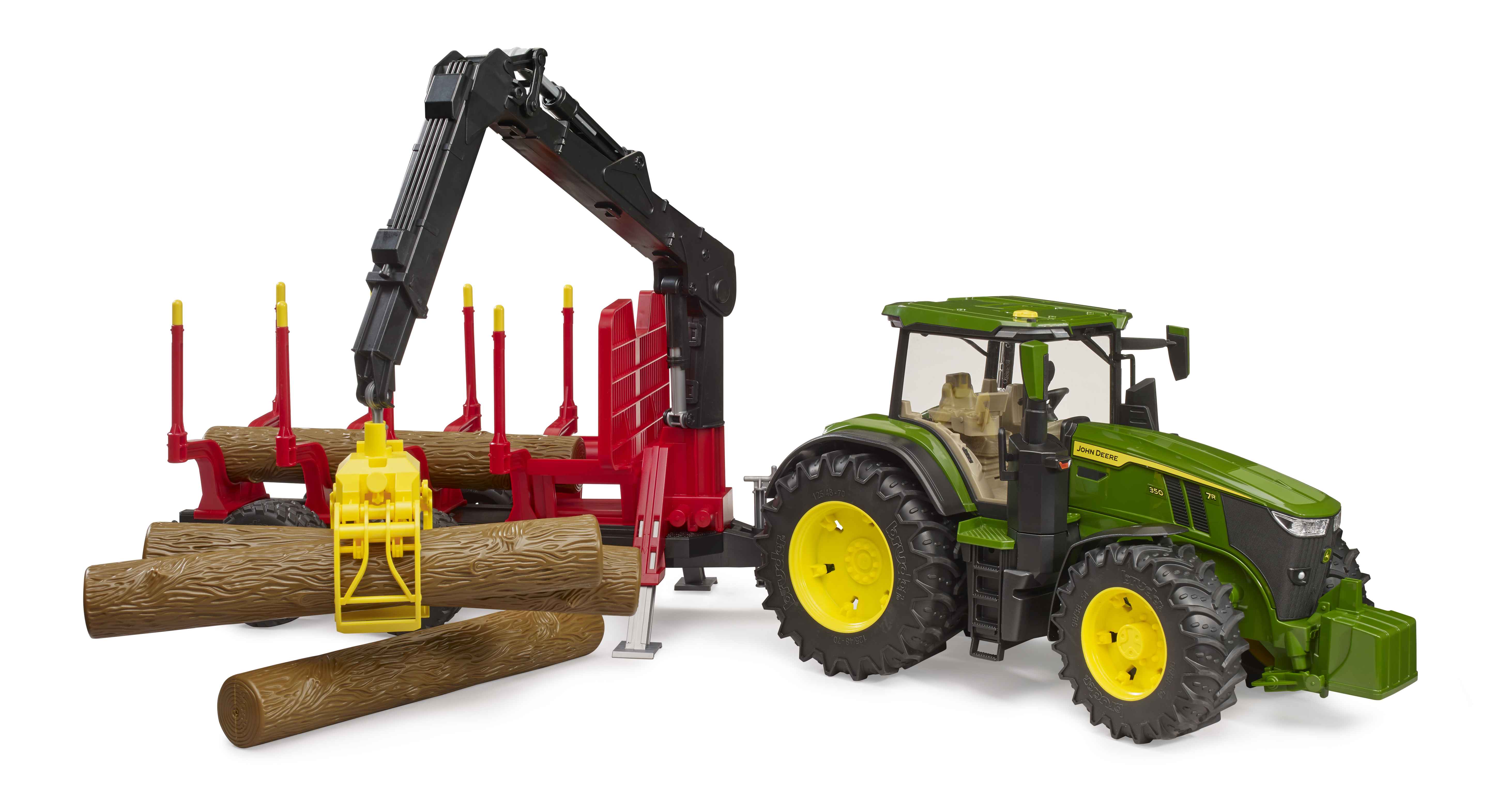 BRUDER 03154 - John Deere 7R 350 mit Rückeanhänger und 4 Baumstämmen - Bild 2 BRUDER 03154 - John Deere 7R 350 mit Rückeanhänger und 4 Baumstämmen - Bild 2