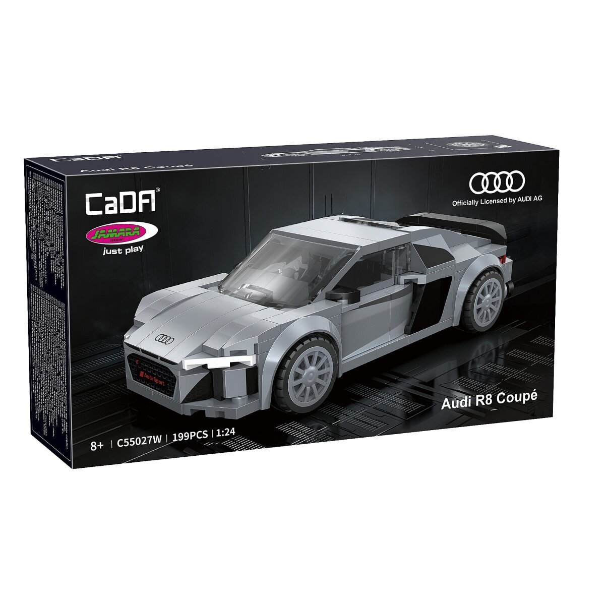JAMARA CaDA Audi R8 Coupé 1:24 grau Bricks ab 8 Jahren