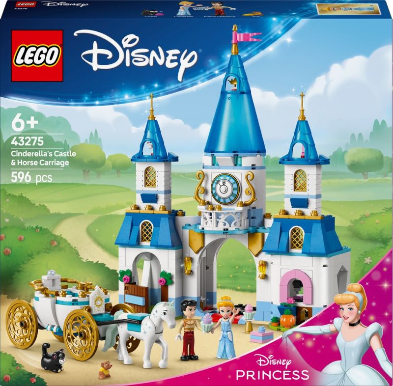LEGO® Disney Prinzessin 43275 Cinderellas Schloss und Pferdekutsche