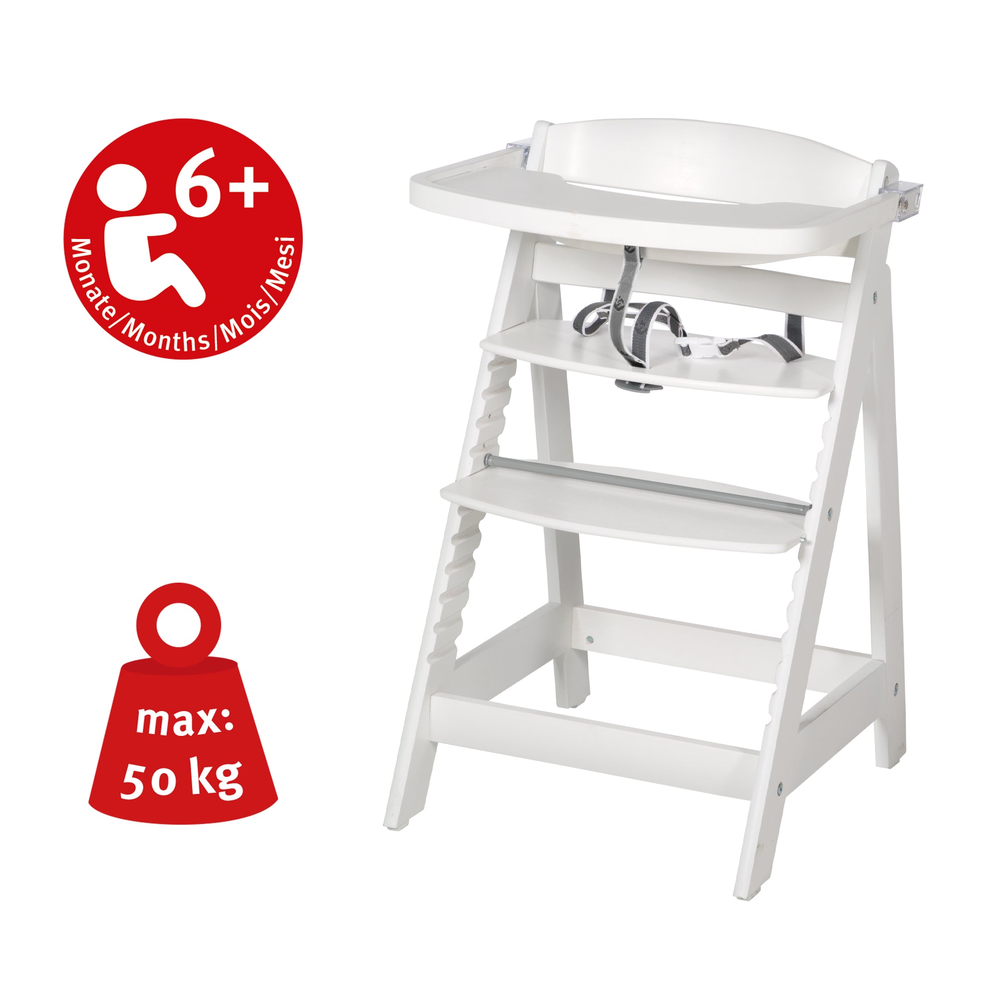 Roba 7569WV230 Set Sit Up Fun + Sitzverkleinerer grau weiß – Hochstuhl - Produktbild 7