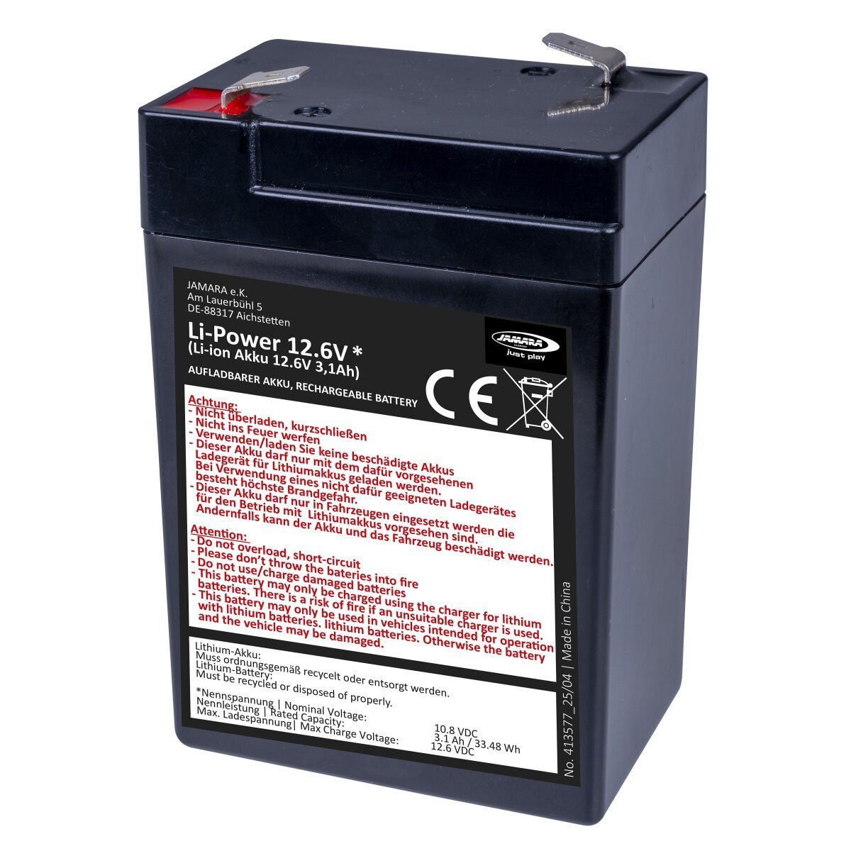 JAMARA Akku Ride-on Li-Power 12.6 Li-Ion 10,8V 3,1Ah 33,48Wh