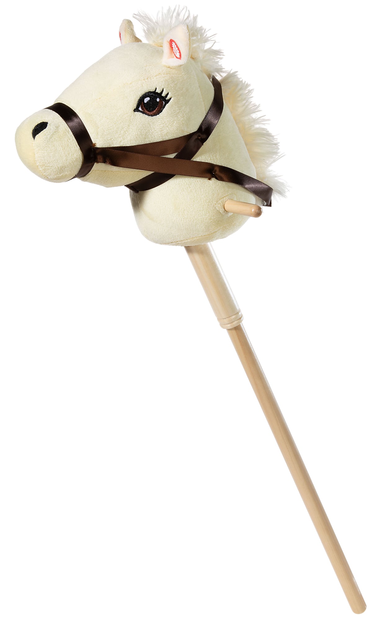 STECKENPFERD mit abnehmbarem Stecken beige