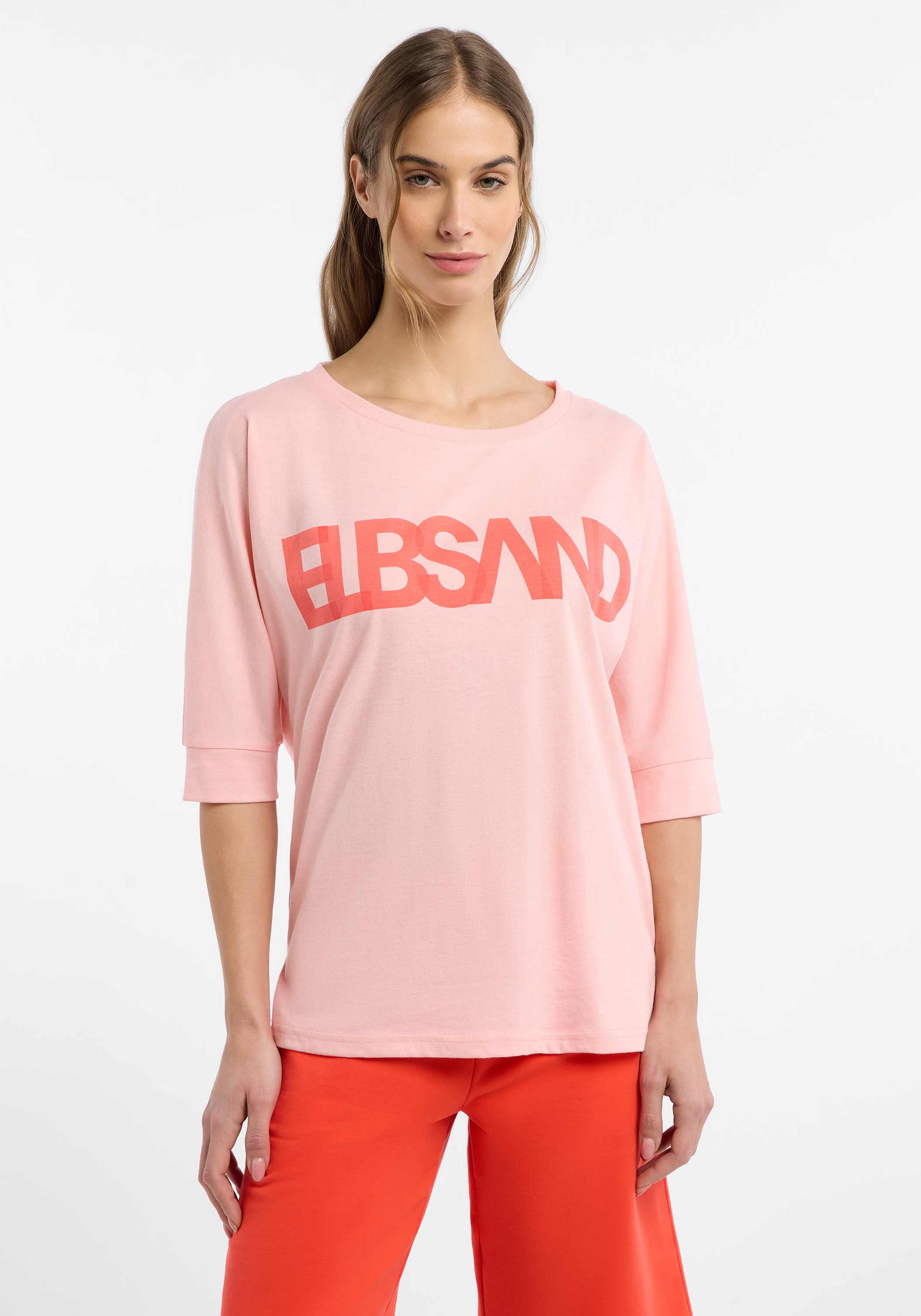 Elbsand Imani T-Shirt Oversize in Pink, Produktfoto 4.