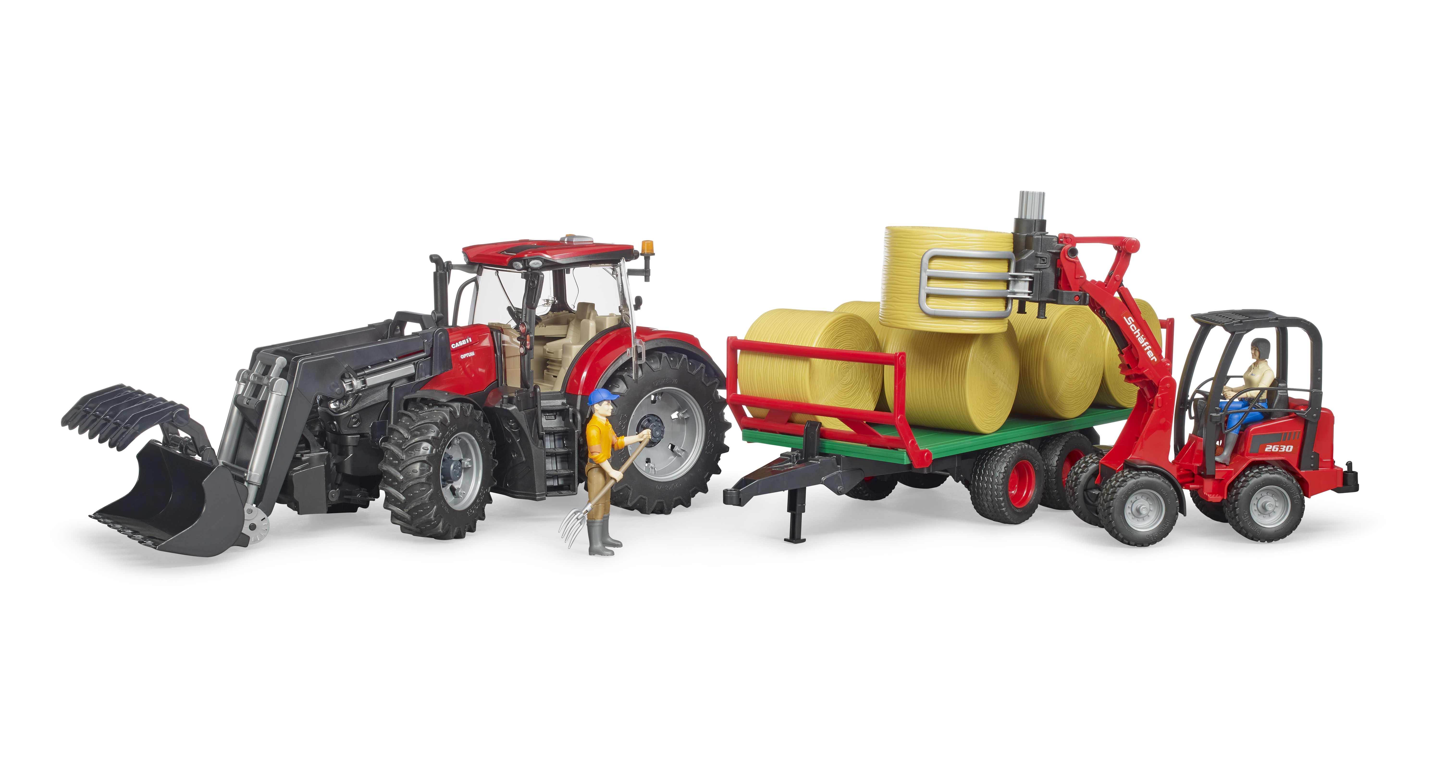 BRUDER 03198 - Case IH Optum 300CVX mit Frontlader und Ballentransportanhänger - Bild 4 BRUDER 03198 - Case IH Optum 300CVX mit Frontlader und Ballentransportanhänger - Bild 4
