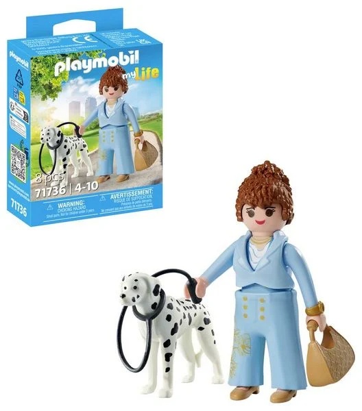 PLAYMOBIL 71736 My Life: Managerin mit Dalmatiner Figur, Person, Kiste, Hund, Haustier