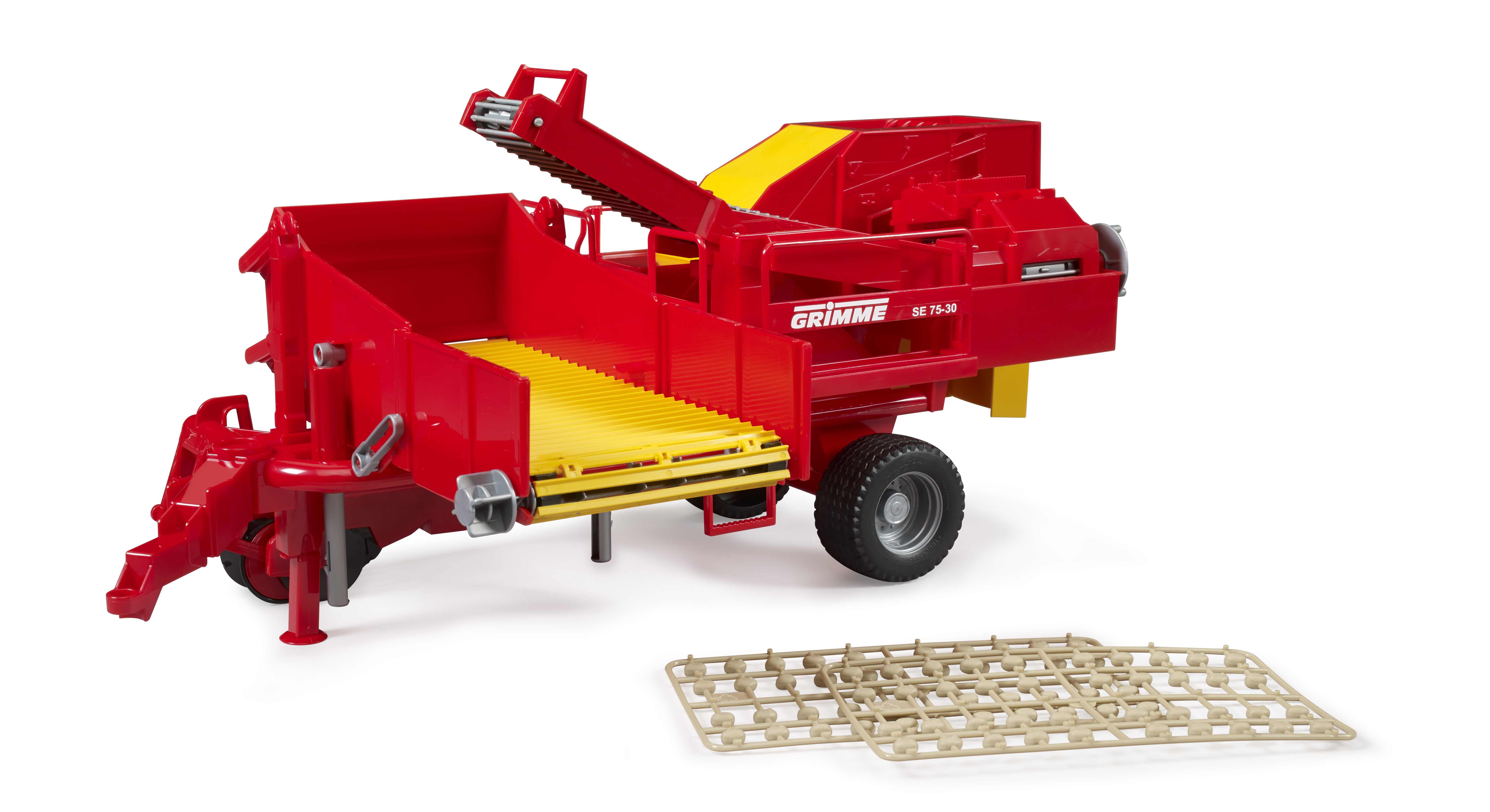 BRUDER 02130 - Grimme SE 75-30 Kartoffelvollernter mit 80 Kartoffelimitaten