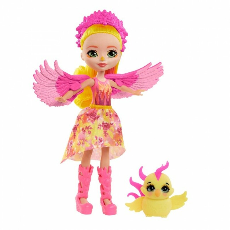 Enchantimals Royals Phoenix Puppe mit Vogelfreund Enchantimals Royals Phoenix Puppe mit Phoenix-Vogelfreund und königlichem Outfit