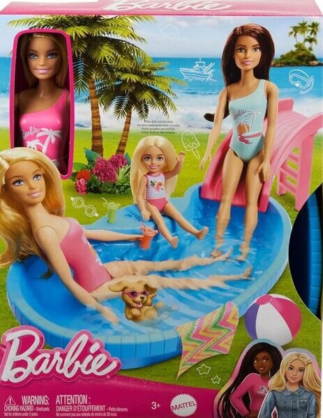 Barbie Pool w/ Doll Refresh HRJ74 Barbie, Pool, w, Doll, Refresh, HRJ74, Figur, Puppe, Barbie, Person, Frau