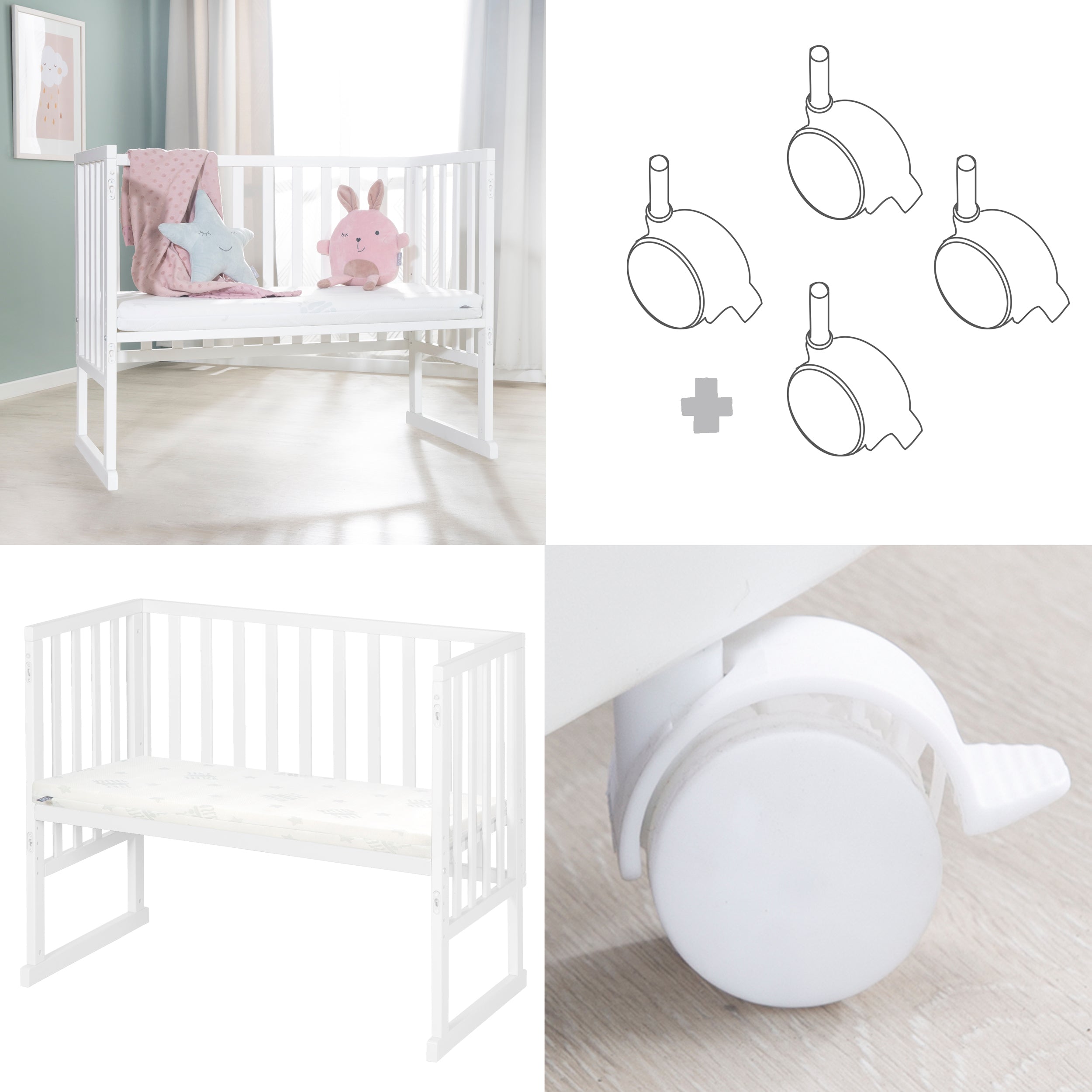 Roba 8961WE1 Stuben- Beistellbett +Barriere/Matratze weiß – Stubenbetten - Bild 9 Roba 8961WE1 Stuben- Beistellbett +Barriere/Matratze weiß – Stubenbetten - Produktbild 9