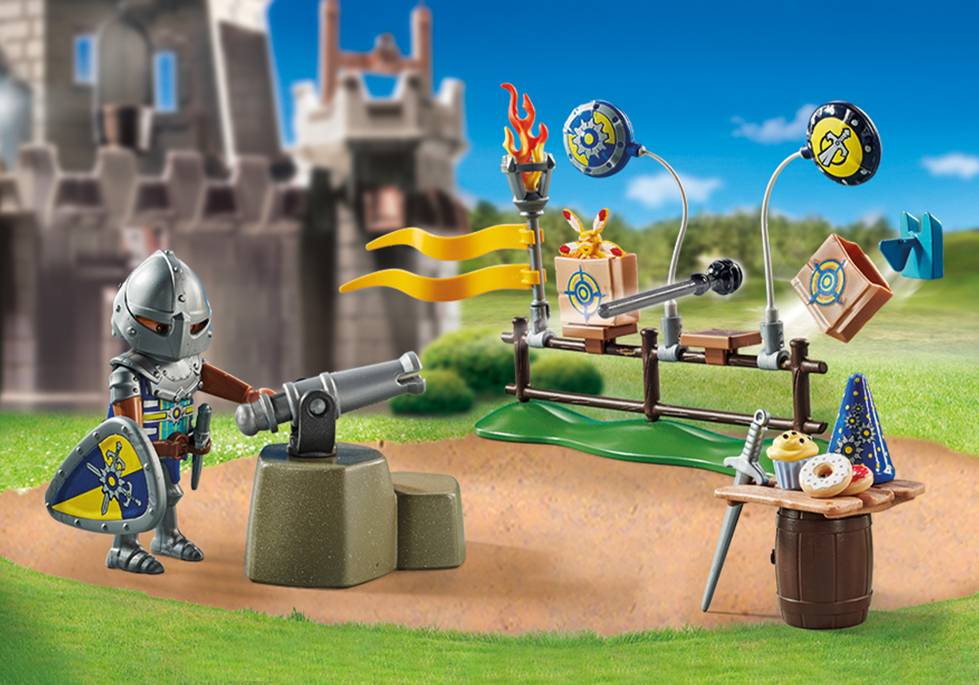 PLAYMOBIL 71447 Rittergeburtstag Gras, Spielbereich, Spielbereich im Freien, Helm, Person