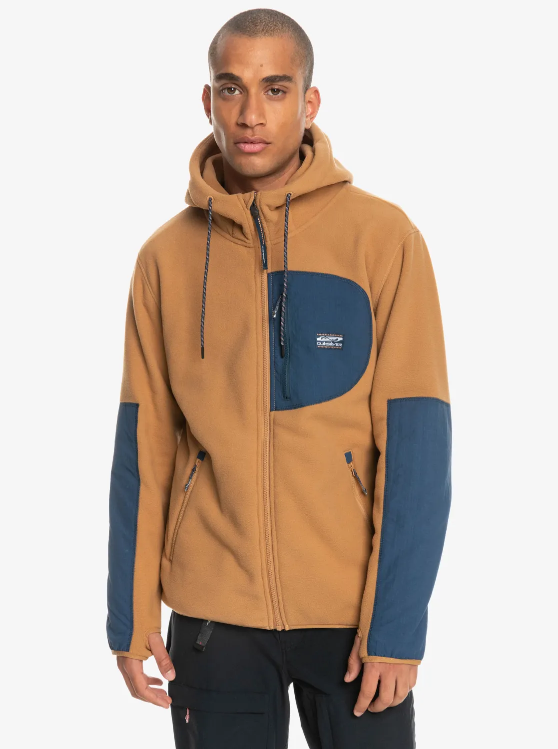 Quiksilver Down Time - Kapuzenpulli mit Reißverschluss für Männer Hellbraun GR. M