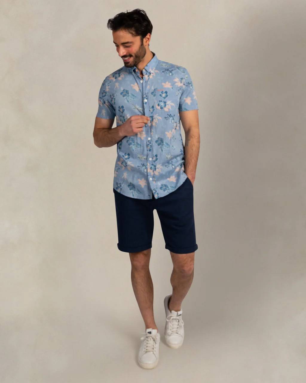 NZA 26CN543SNS/XXL Hemd - Kurzarm / Blau / Blumen - XXL NZA 26CN543SNS/XXL Hemd - Kurzarm / Blau / Blumen - XXL