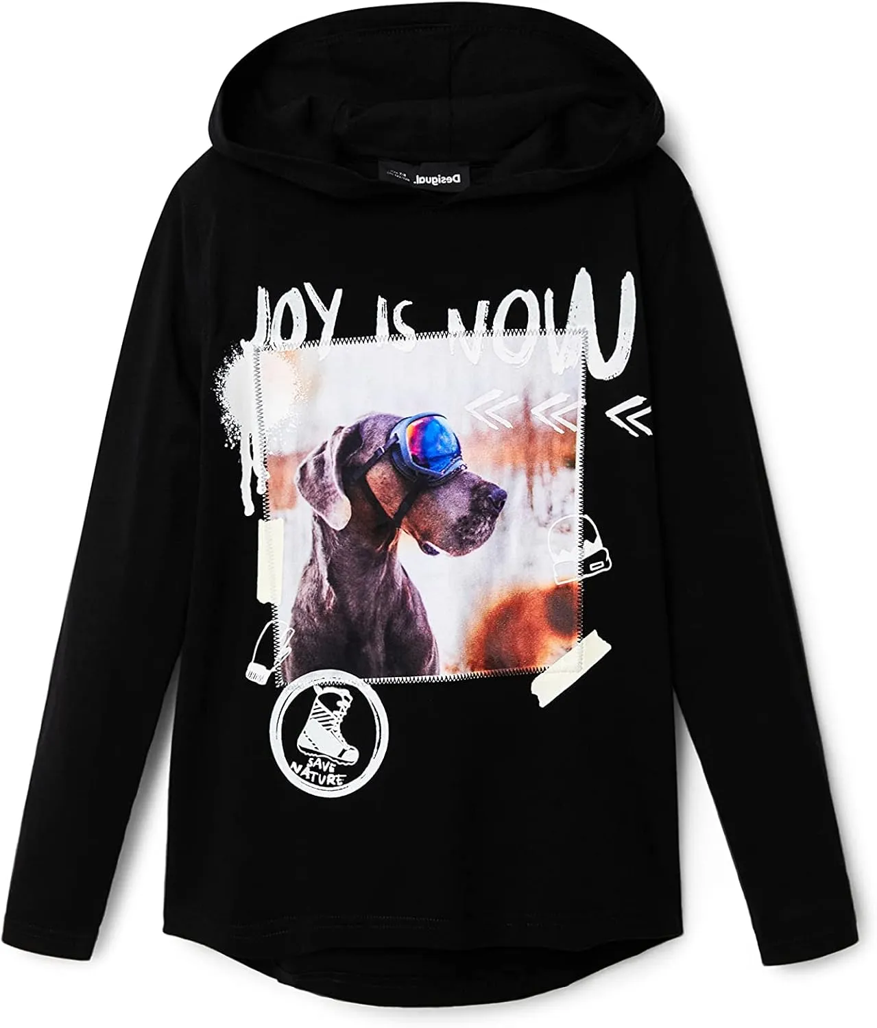 Desigual Jungen Langarmshirt - Schwarz Baumwolle 22WBTK10/2000 Desigual Jungen Langarmshirt - Schwarz Baumwolle 22WBTK10/2000