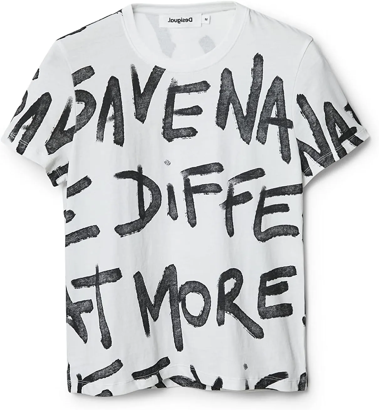 Desigual Damen T-Shirt - Weißes T-Shirt mit Schriftprint 22WWTK211000 GR. XS Desigual Damen T-Shirt - Weißes T-Shirt mit Schriftprint 22WWTK211000 GR. XS
