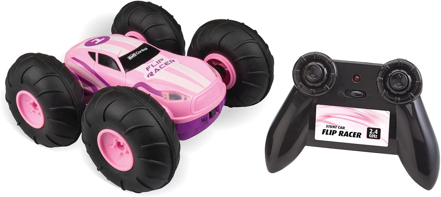 RC Stunt Car Flip Racer Pink – RC Adventskalender mit Stunt-Wagen von Revell Control Revell Control RC Adventskalender – Flip Racer Pink (01058) mit LED‑Spielsportwagen und 2,4 GHz Fernsteuerung