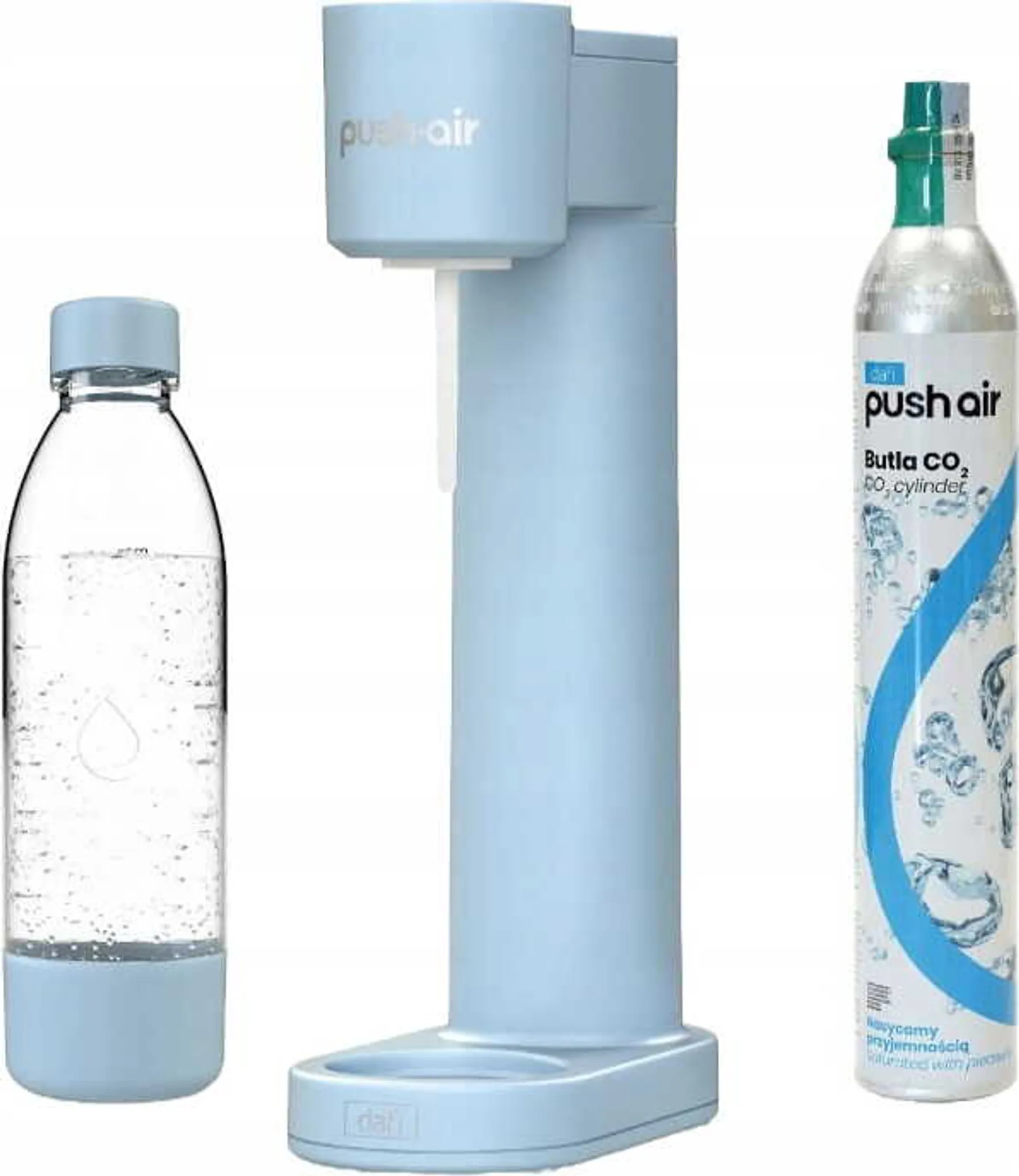 PEARLCO 502022 Wassersprudler PushAir inkl. 1 Kartusche Azur
