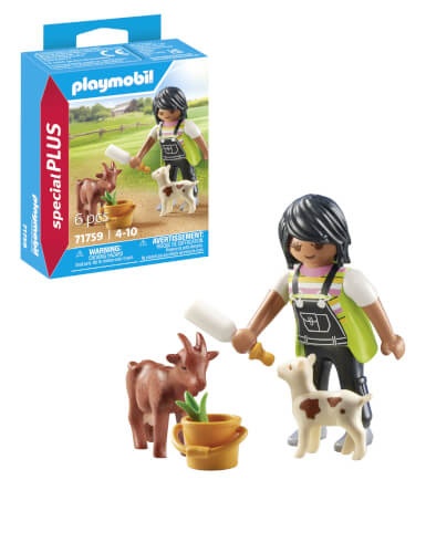 PLAYMOBIL 71759 Special Plus: Frau mit Ziegen, Milchflasche & Eimer Figur, Person