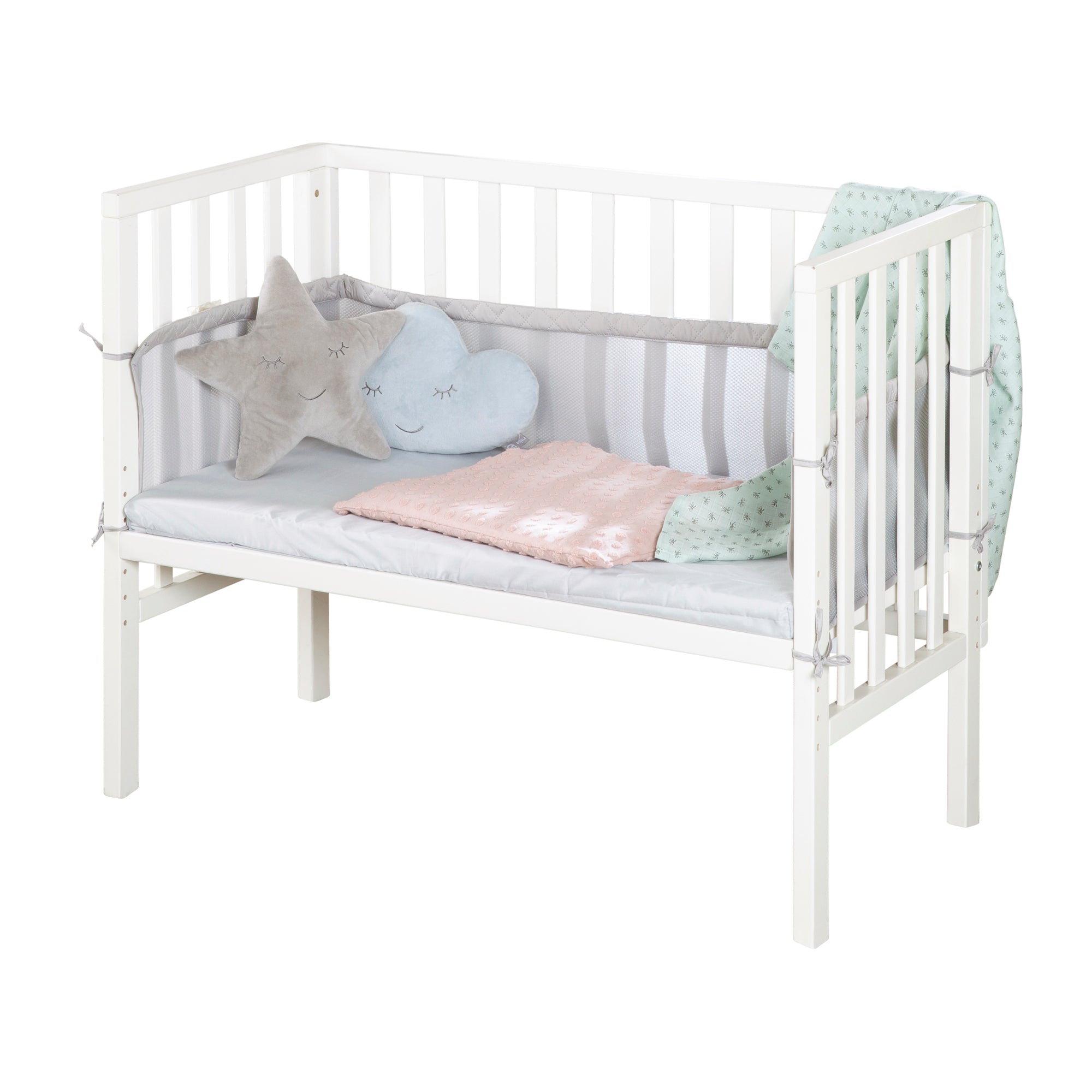 Roba 8970WE8V230 Beistellbett 2in1 roba Style grau weiß – Stubenbetten - Bild 2 Roba 8970WE8V230 Beistellbett 2in1 roba Style grau weiß – Stubenbetten - Produktbild 2