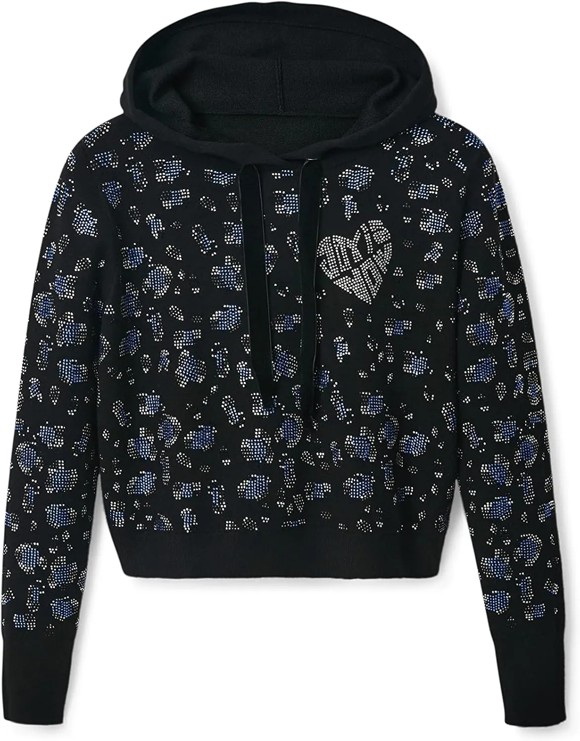 Desigual Damen Pullover - Kapuzenpullover mit Strass-Details 22WWJF402000 GR. S Desigual Damen Pullover - Kapuzenpullover mit Strass-Details 22WWJF402000 GR. S