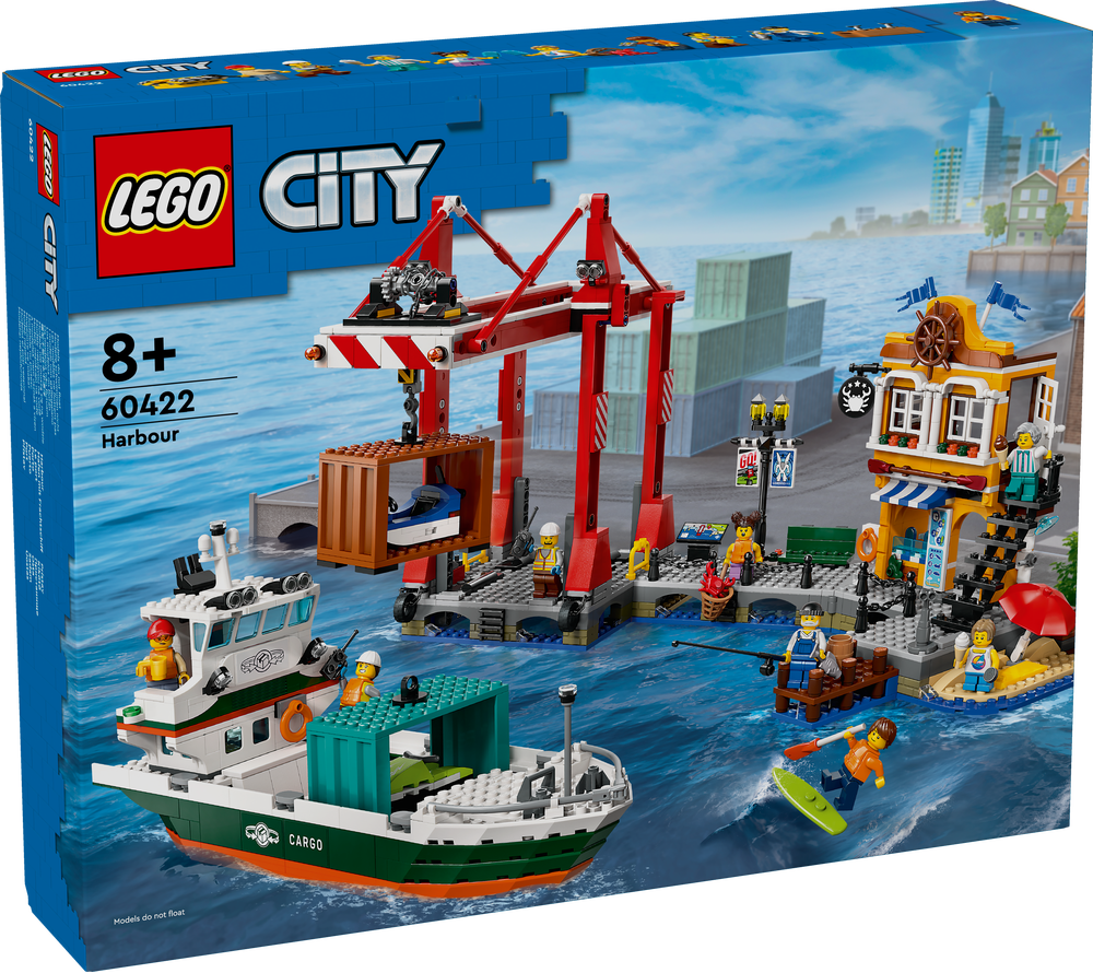 LEGO, 60422, City, Hafen, mit, Frachtschiff, Boot, Transport, Fahrzeug