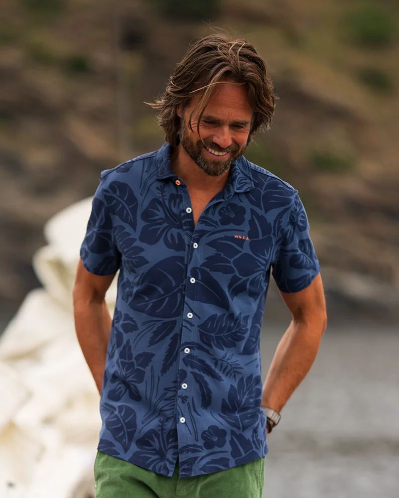 NZA 26CN589SNS Hemd - Kurzarm / Blau / Blumen