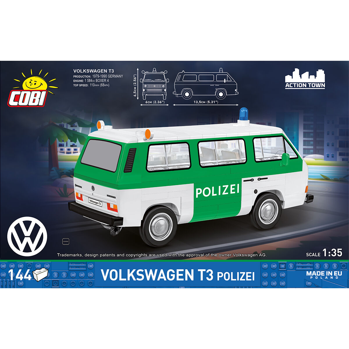 COBI 24637 - VW T3 Polizei - Maßstab 1:36 - Bild 4 COBI 24637 - VW T3 Polizei - Maßstab 1:36 - Bild 4