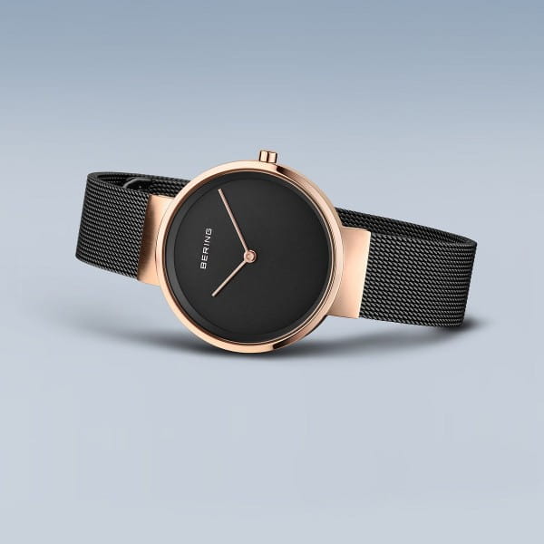 Bering 14531-166 Damenuhr, Milanaise, Schwarz/Rose Bering 14531-166 Damenuhr, Milanaise, Schwarz/Rose