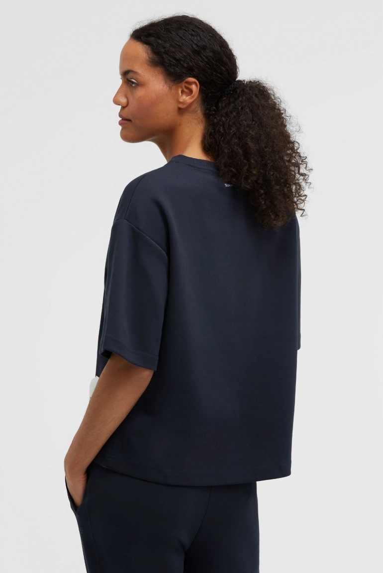 SENSES Kurzarm-Sweatshirt SA:LINE aus Interlock night navy