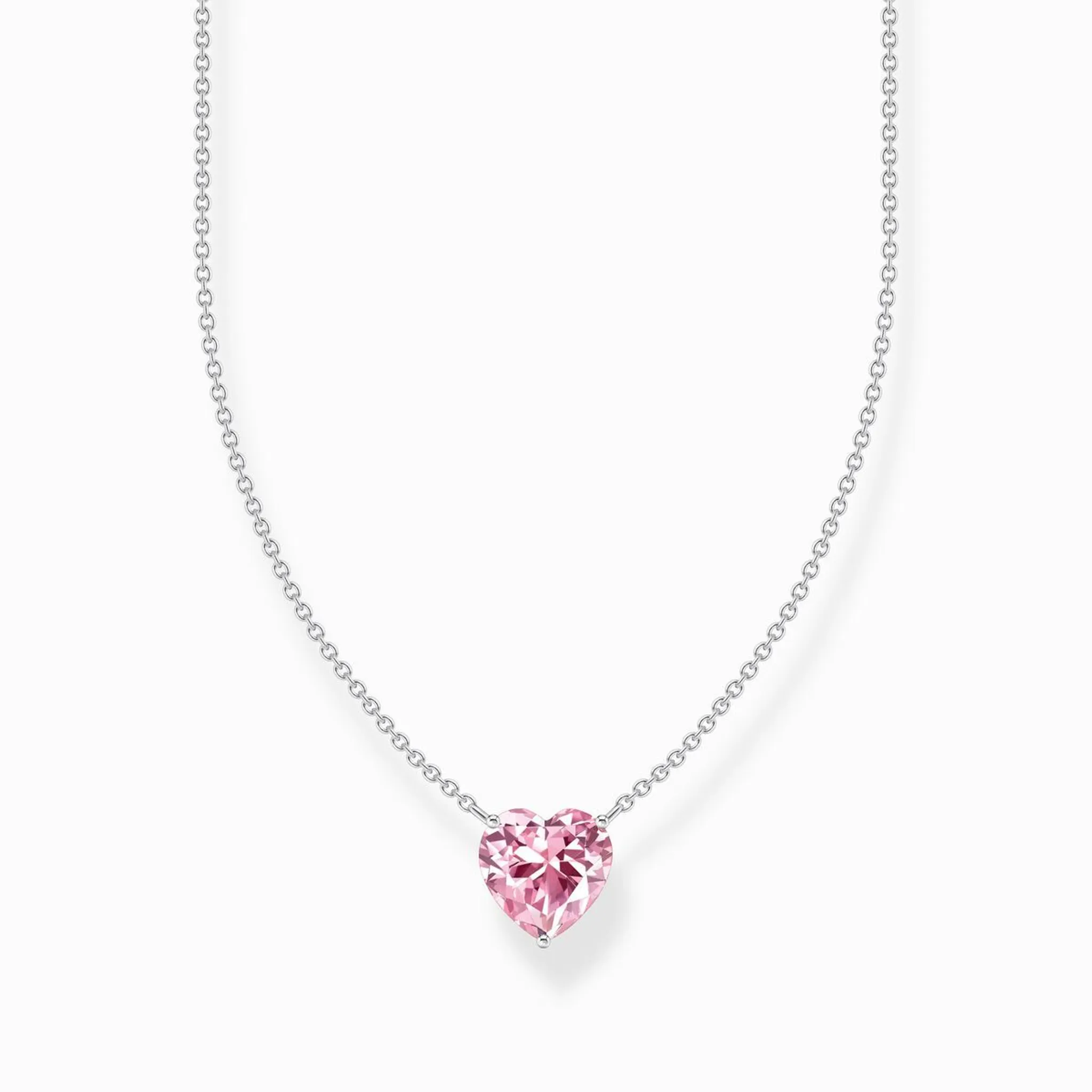 Thomas Sabo Kette Mit Anhänger Herz Länge 45 Cm Zikrkonia Pink Silber KE2211 051 9 L45V