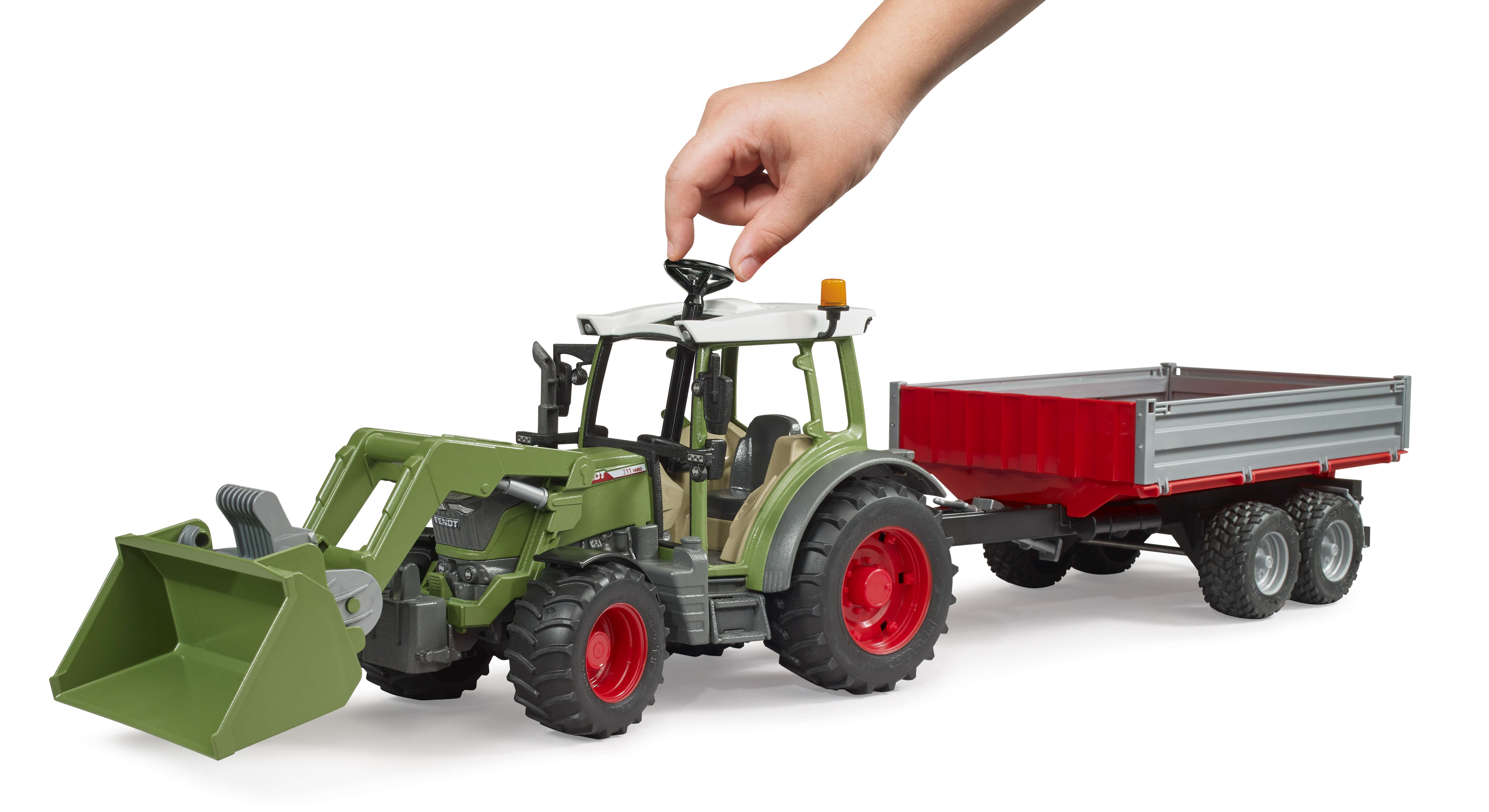 BRUDER 02182 - Fendt Vario 211 mit Frontlader und Bordwandanhänger - Bild 9