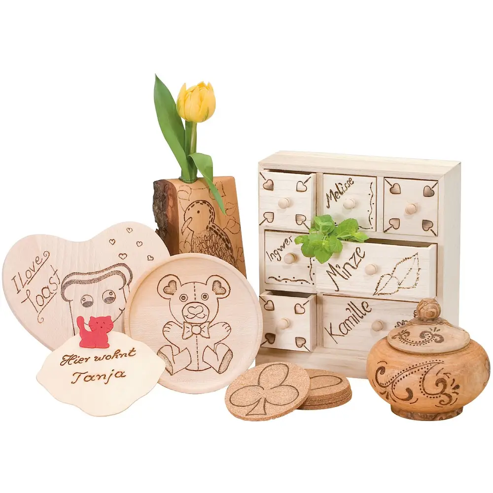 PEBARO Bastelset Brandmalerei Brandmal-Geschenk-Set inkl. Holz PEBARO Bastelset Brandmalerei Brandmal-Geschenk-Set inkl. Holz