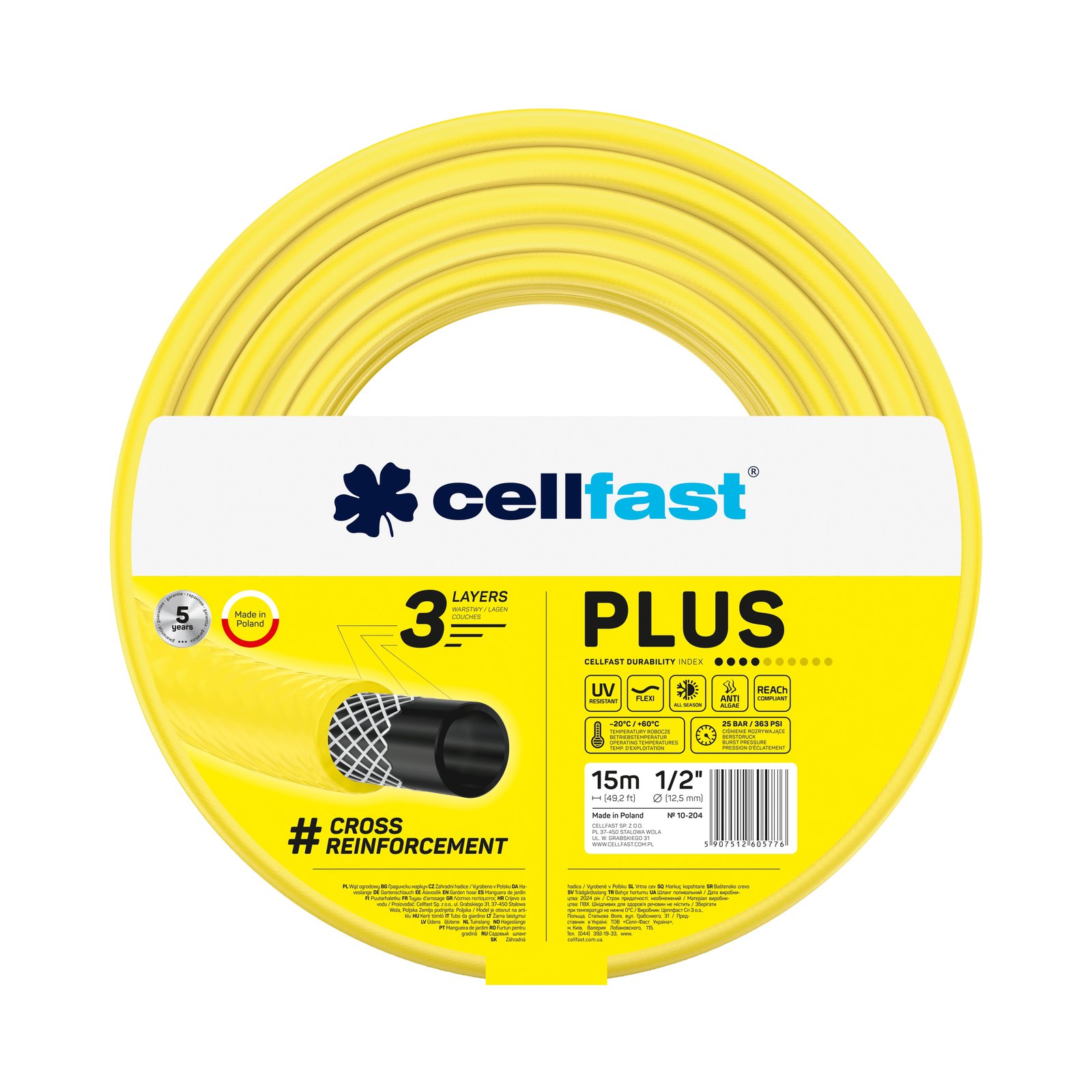 Cellfast 3-lagiger Gartenschlauch PLUS 1/2" 15 m Cellfast 3-lagiger Gartenschlauch PLUS 1/2" 15 m
