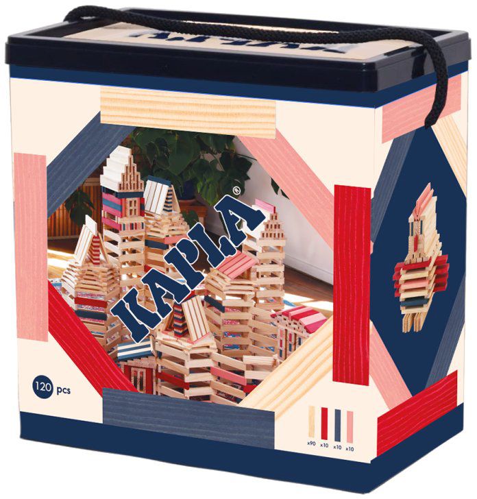 KAPLA 120er Box, rot, rosa, dunkelblau KAPLA, 120er, Box, rot, rosa, dunkelblau