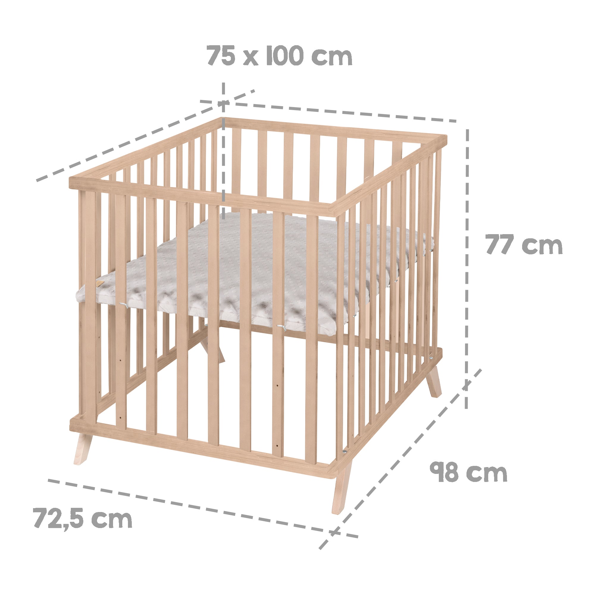 Roba 0242NAG227 Laufgitter 75x100 cm mit Holzfüßen grau Bio Buche natur - Bild 5 Roba 0242NAG227 Laufgitter 75x100 cm mit Holzfüßen grau Bio Buche natur - Produktbild 5
